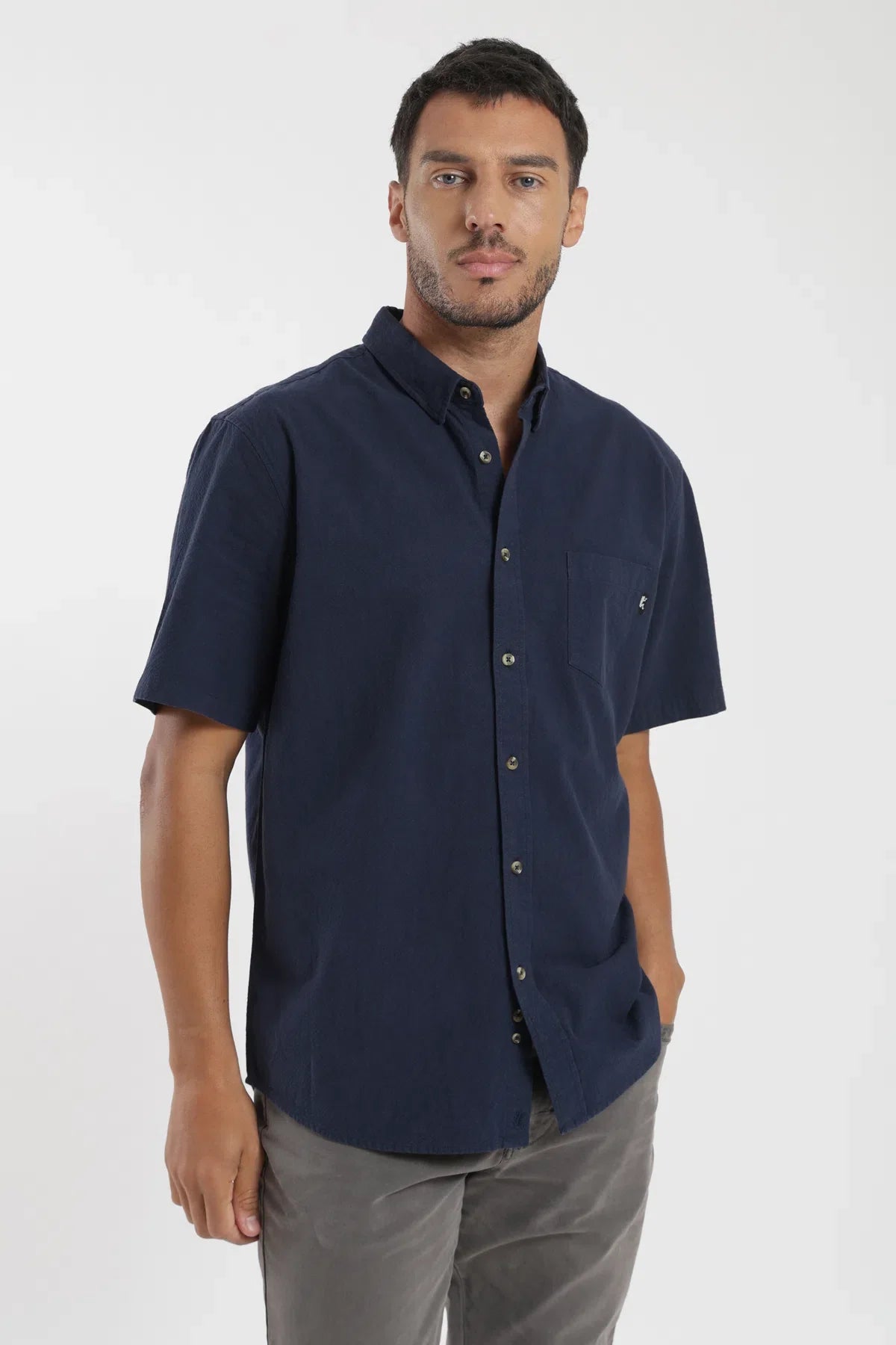 Camisa manga corta Texture azul Froens