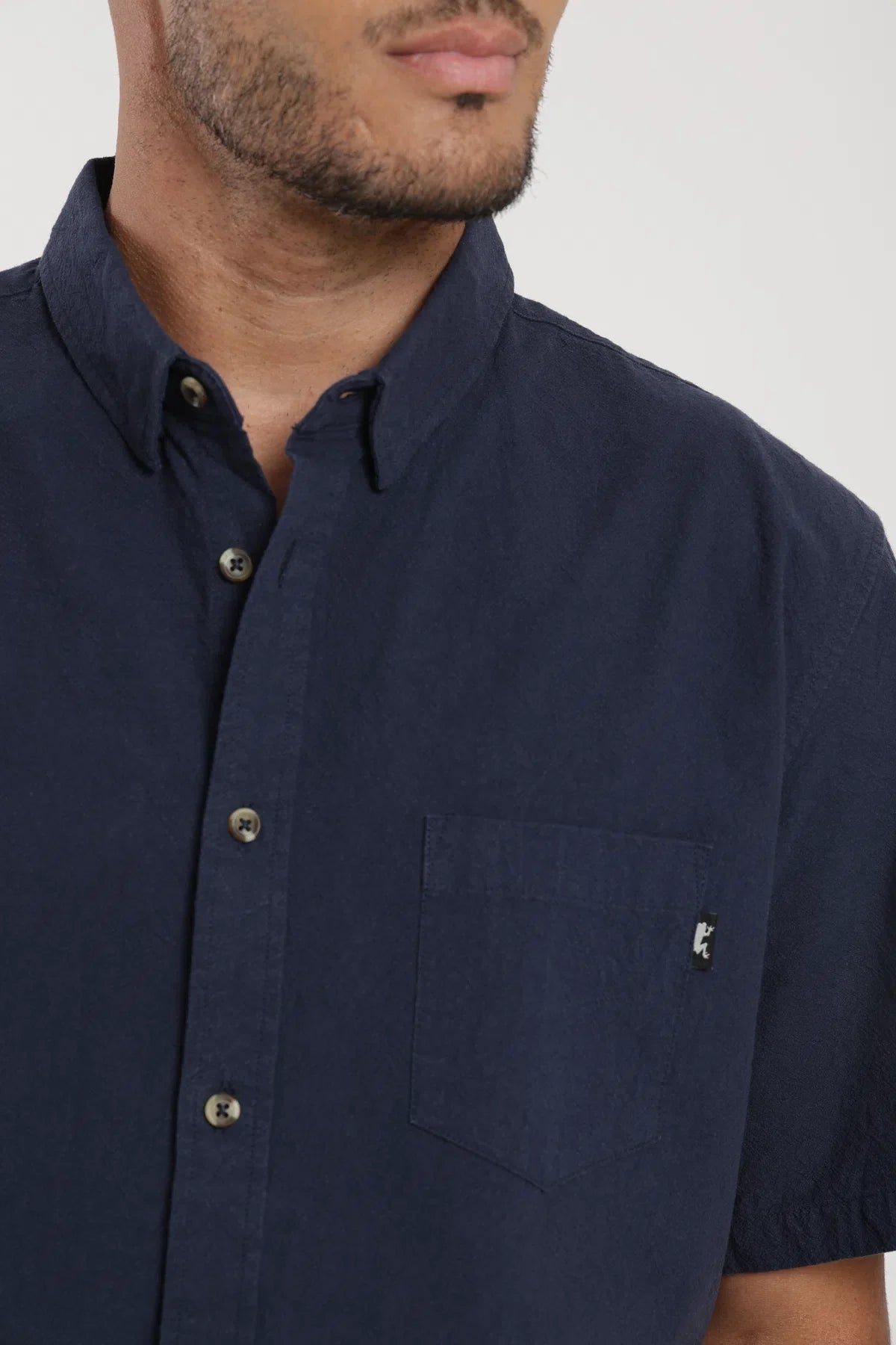 Camisa manga corta Texture azul Froens