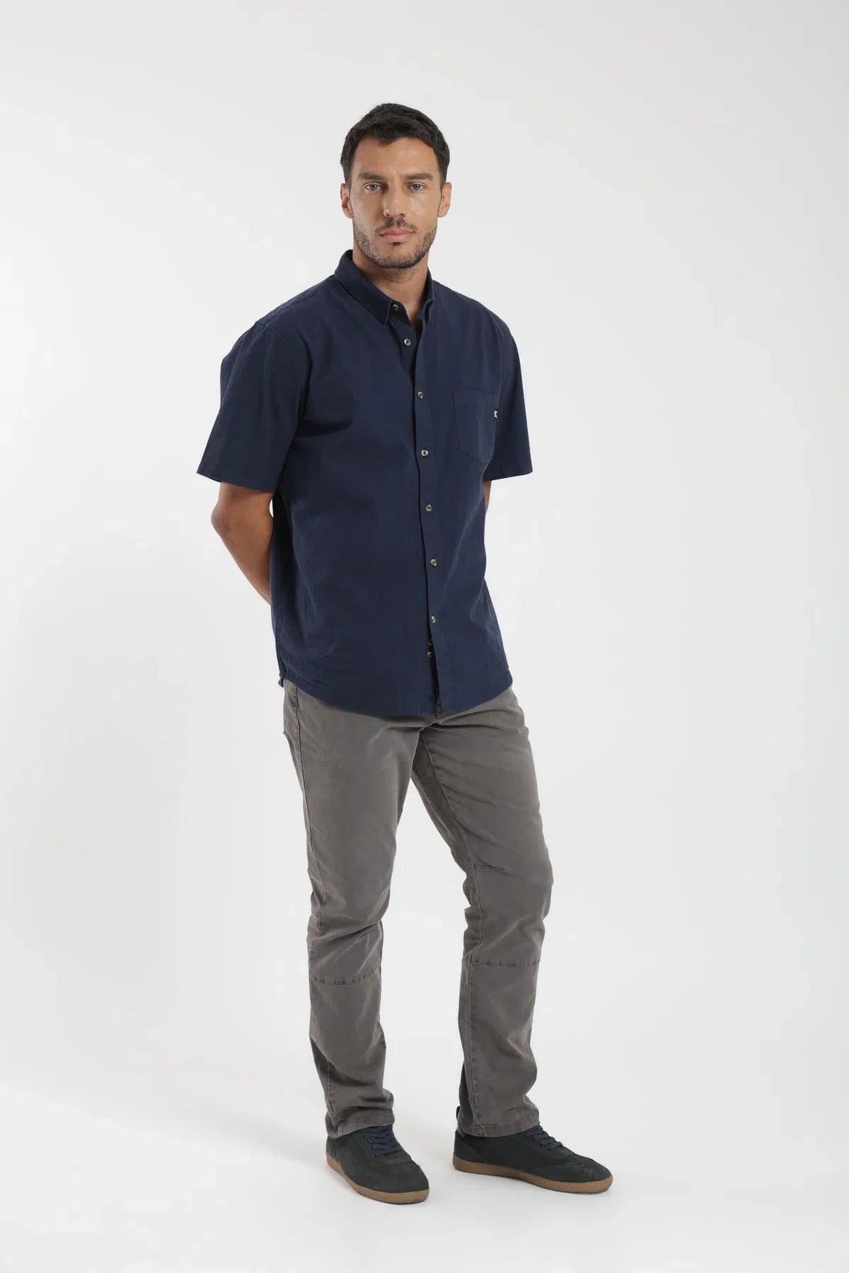 Camisa manga corta Texture azul Froens