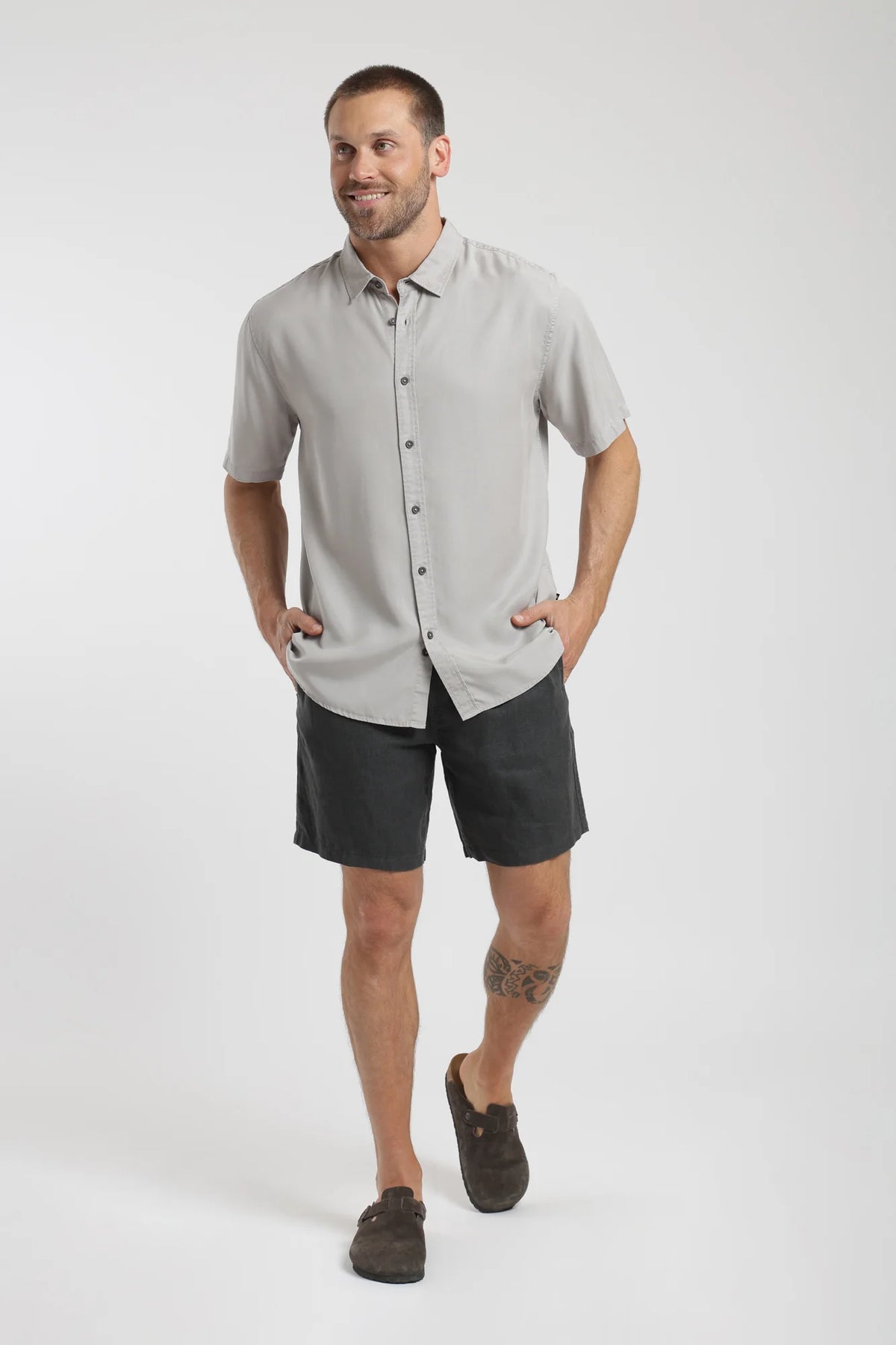 Camisa manga corta puelche beige Froens