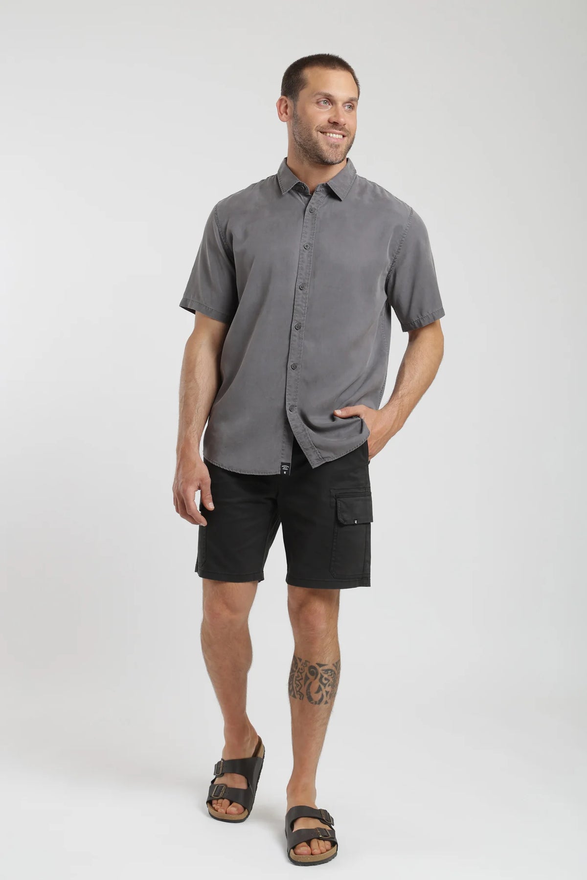 Camisa manga corta puelche gris oscuro Froens