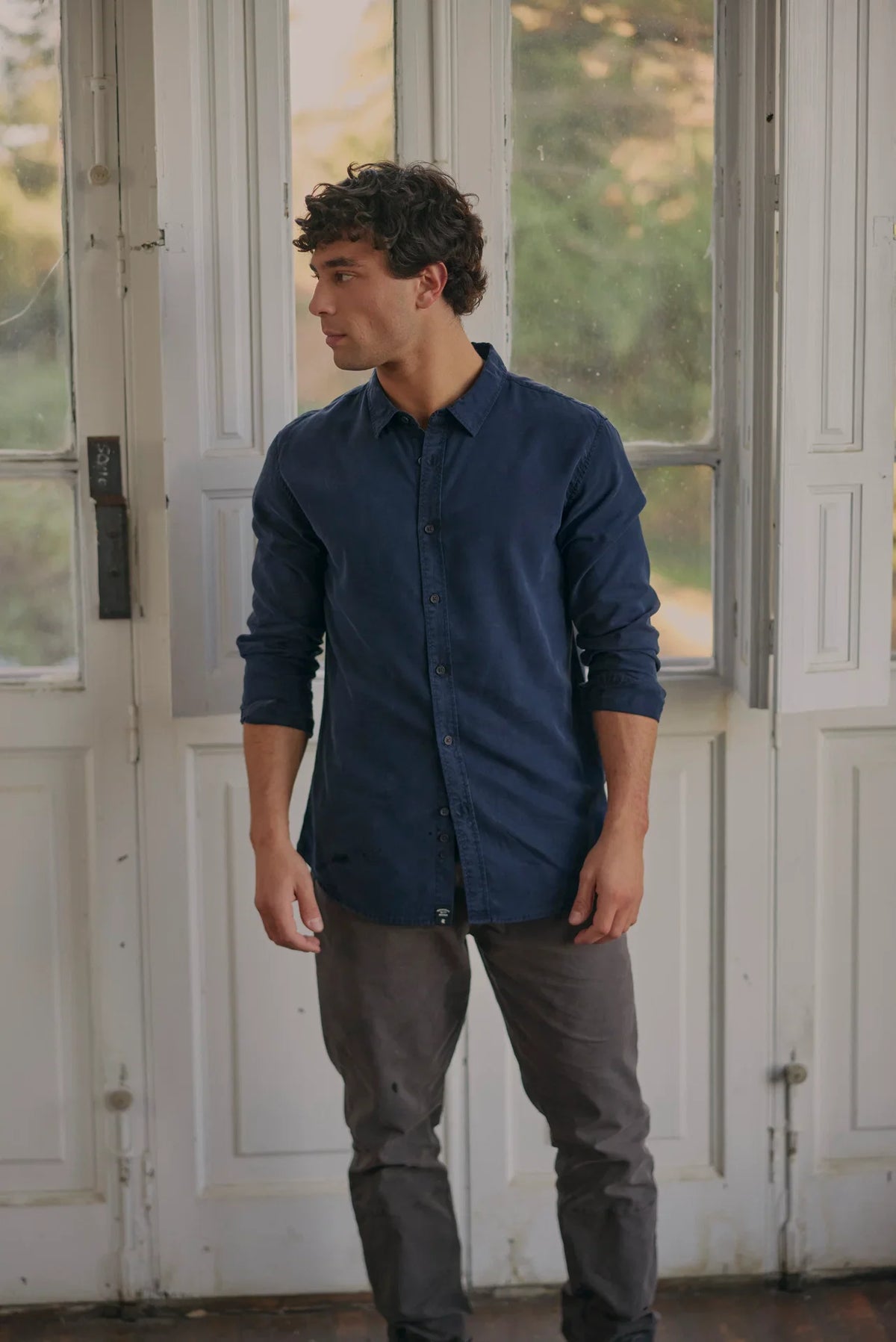 Camisa manga larga street azul