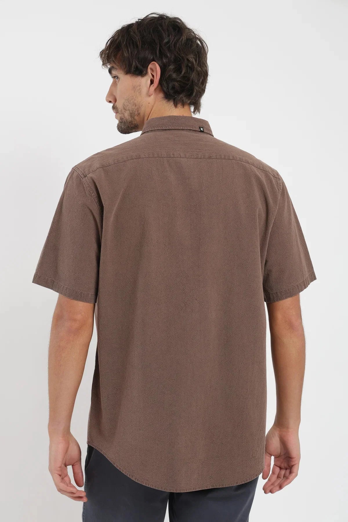Camisa manga corta Texture café Froens