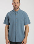 Camisa manga corta texture celeste Froens