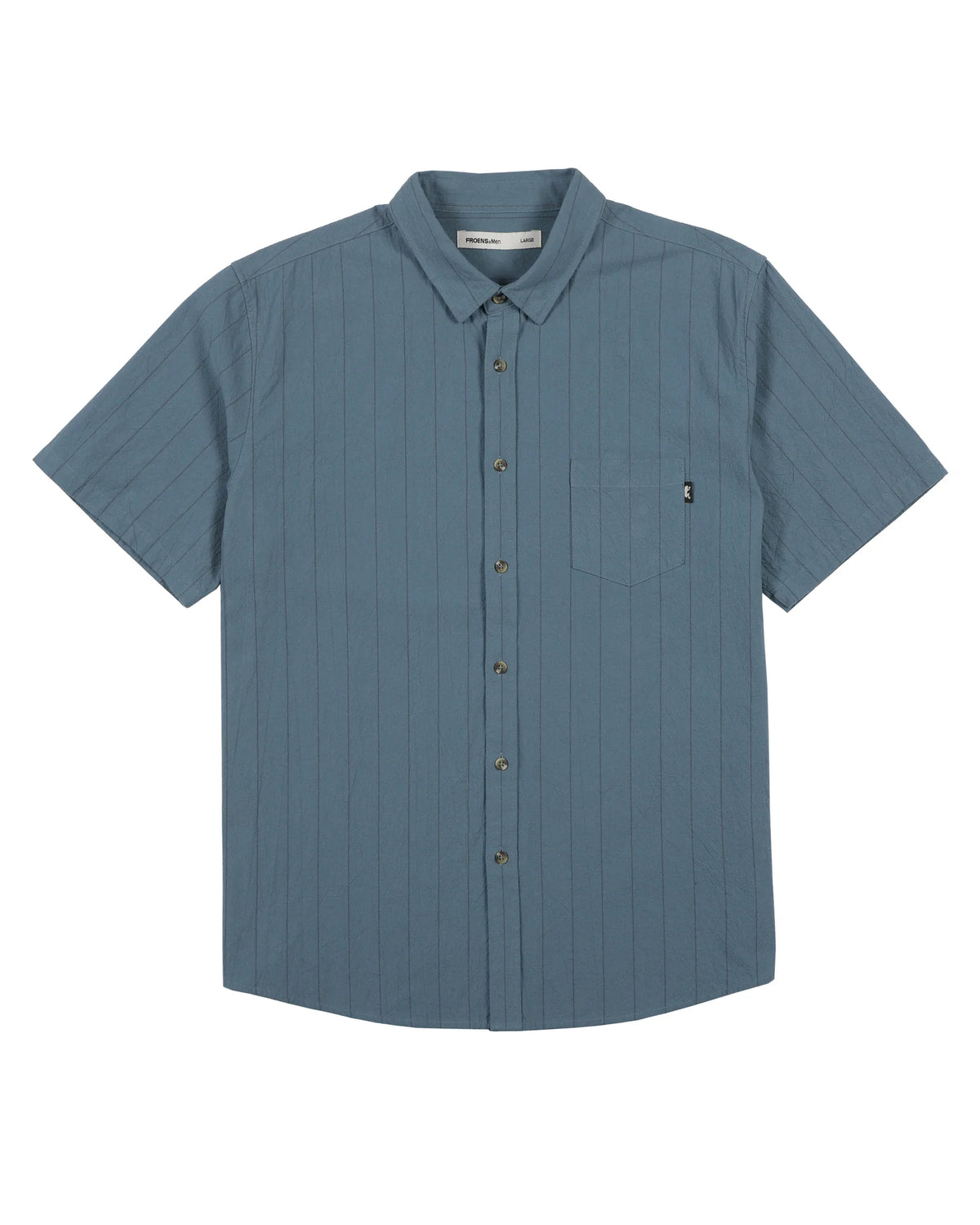 Camisa manga corta texture celeste Froens