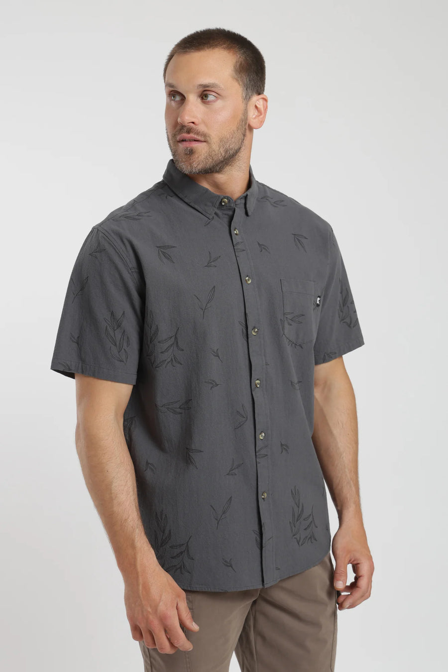 Camisa manga corta texture grafito Froens