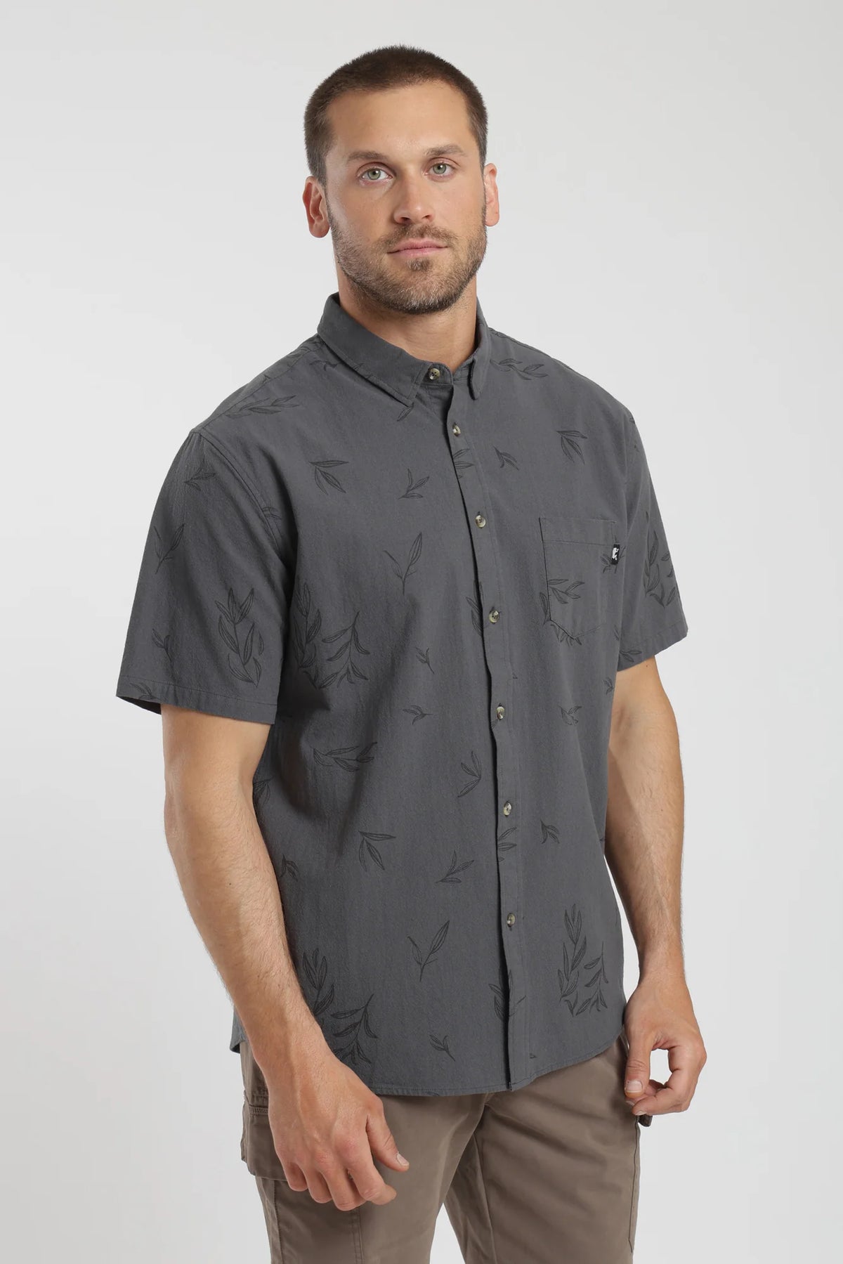 Camisa manga corta texture grafito Froens