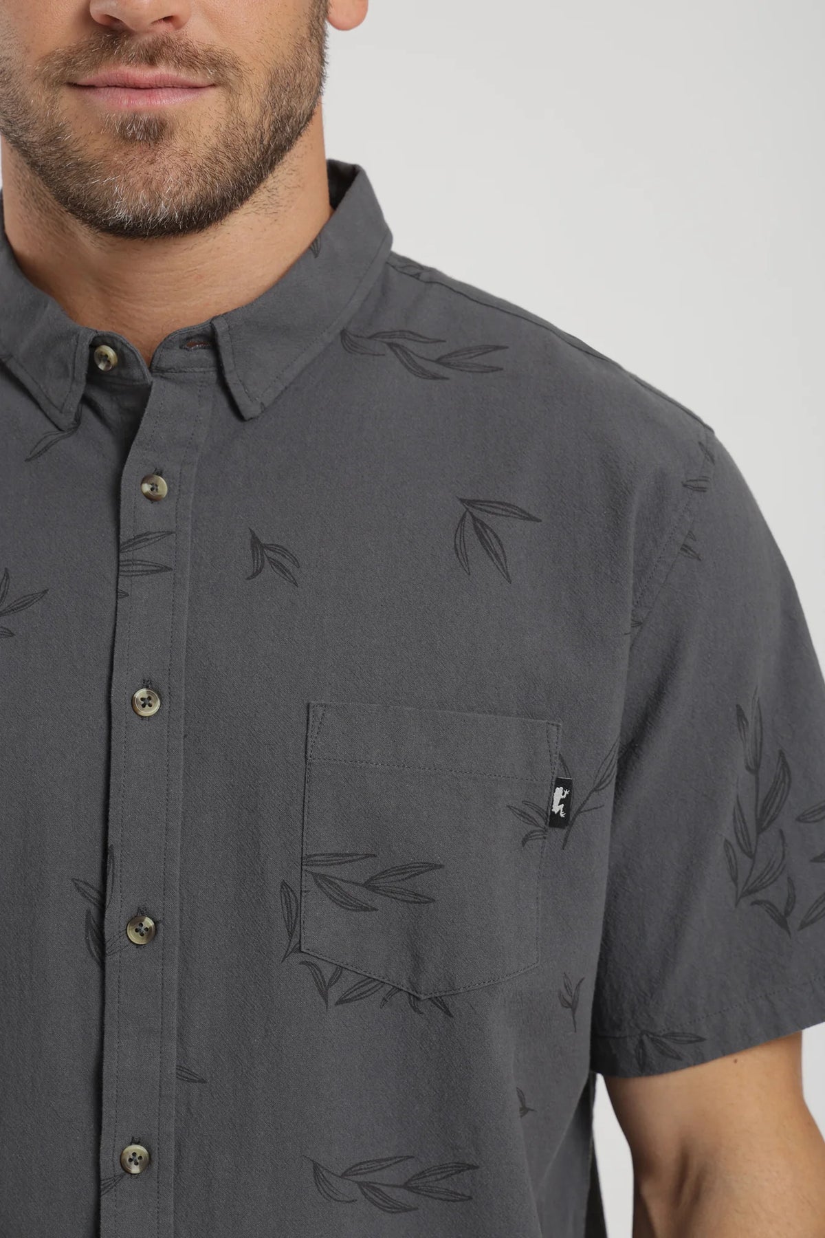 Camisa manga corta texture grafito Froens
