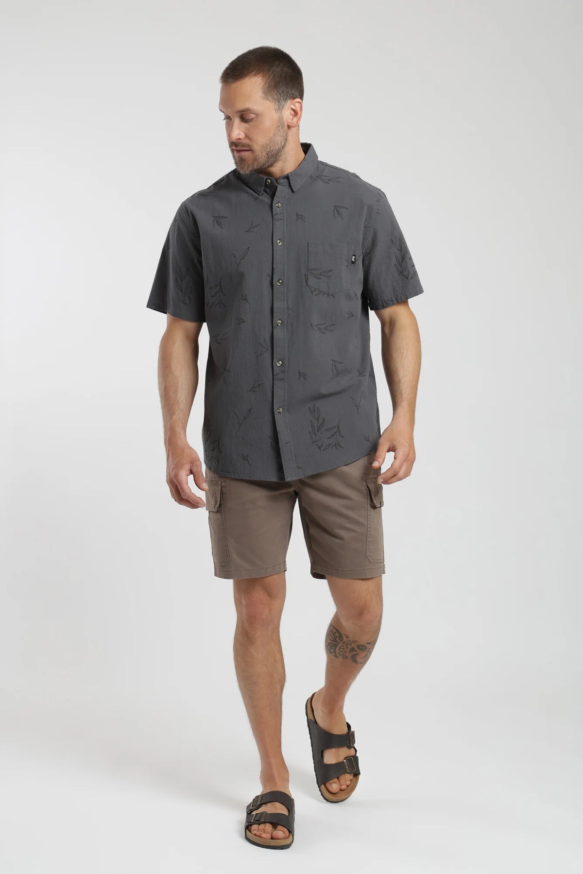 Camisa manga corta texture grafito Froens