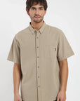 Camisa manga corta Texture beige lineas Froens