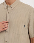 Camisa manga corta Texture beige lineas Froens