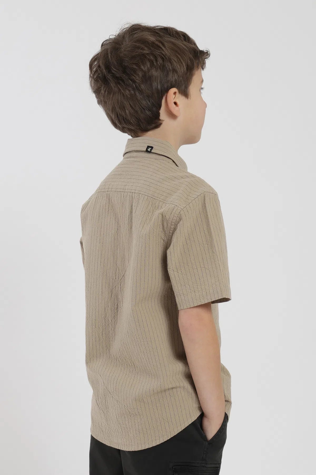 Camisa Texture Kids lineas beige Froens