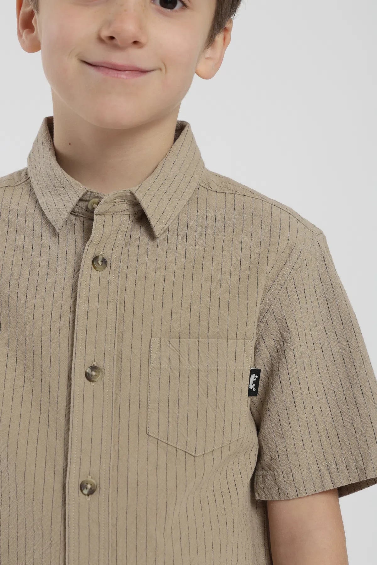 Camisa Texture Kids lineas beige Froens