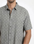 Camisa manga corta texture Palmeras olivo Froens
