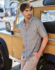 Camisa manga corta texture Palmeras olivo Froens