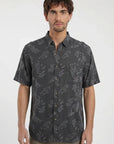 Camisa manga corta Trazo Hojas grafito -Viscosa Froens