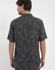 Camisa manga corta Trazo Hojas grafito -Viscosa Froens