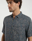 Camisa manga corta Tropical azul Froens