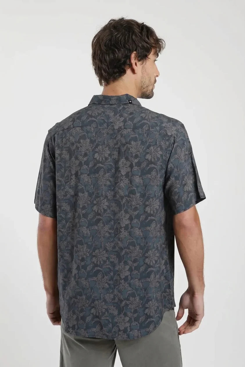 Camisa manga corta Tropical azul Froens