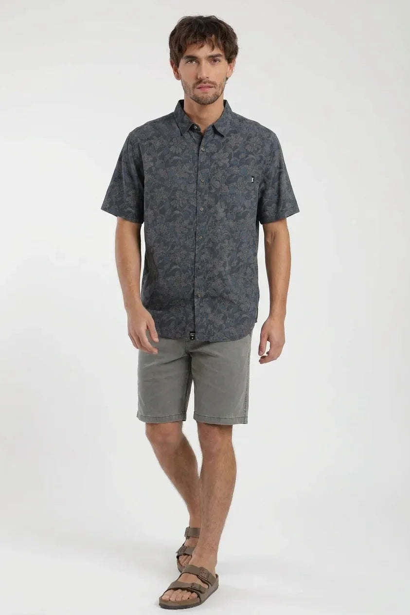 Camisa manga corta Tropical azul Froens