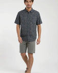 Camisa manga corta Tropical azul Froens