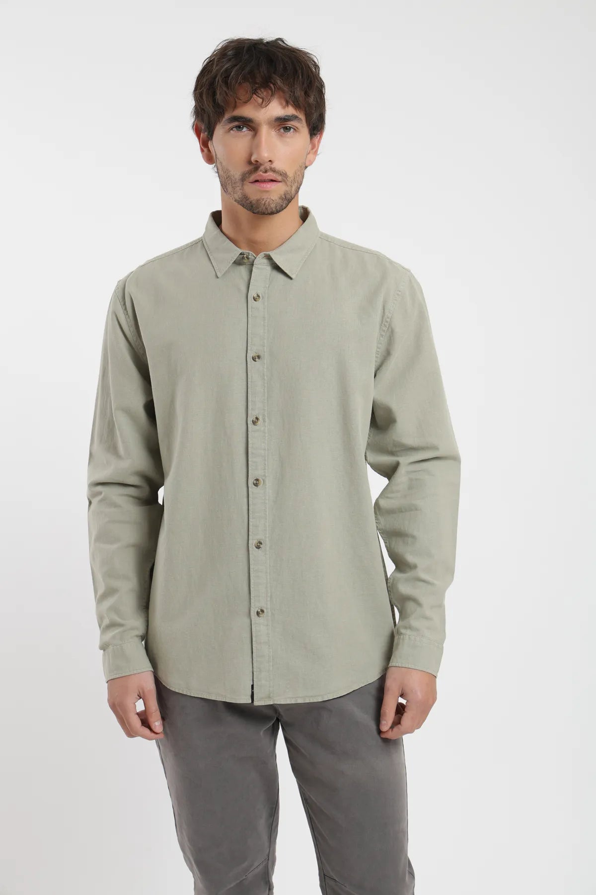 Camisa manga larga Basic verde claro