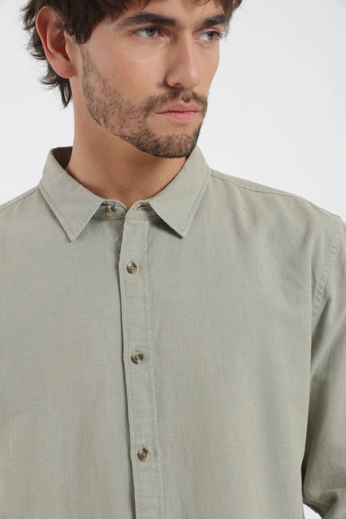 Camisa manga larga Basic verde claro