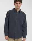Camisa manga larga Waffle azul