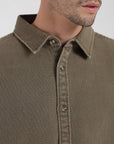 Camisa manga larga Waffle olivo