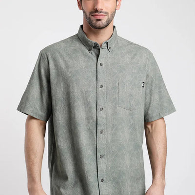 Camisa manga corta Palmleaf militar - Algodón orgánico