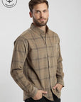 Camisa manga larga Corduroy Yarn verde - Algodón orgánico