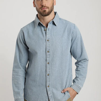 Camisa manga larga Denim celeste - Algodón orgánico