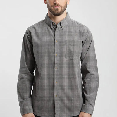 Camisa manga larga Corduroy Yarn gris - Algodón orgánico