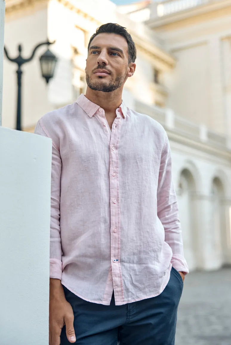 Label - Camisa manga larga amalfi rosado