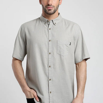 Camisa manga corta Classic gris - Algodón orgánico + lino