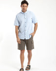 Camisa manga corta Classic celeste - Lino y algodón orgánico - Frøens