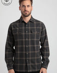 Camisa manga larga hombre Franela grafito - Algodón orgánico flanel