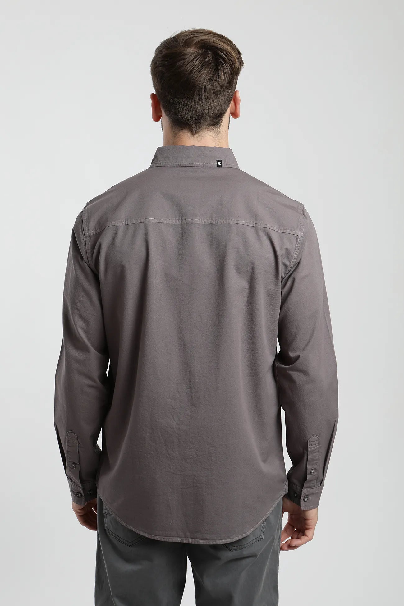 Camisa manga larga Sarga café - Algodón orgánico