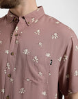 Camisa manga corta Magnolia burdeo