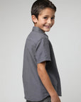 Camisa manga corta kids Classic azul - Algodón orgánico.