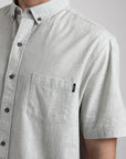 Camisa manga corta Texture Hojas gris - Algodón orgánico