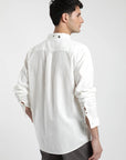 Camisa manga larga Basic blanco - Algodón orgánico + lino