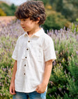Camisa manga corta kids classic blanco - Lino y algodón orgánico