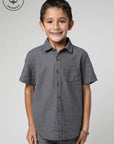 Camisa manga corta kids Classic azul - Algodón orgánico.