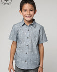 Camisa manga corta kids Aloha celeste - Algodón orgánico.