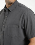Camisa manga corta Texture classic grafito - Algodón orgánico
