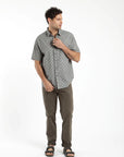 Camisa manga corta texture Palmeras olivo - Algodón orgánico