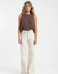 Blusa mujer Caulle café - Lino