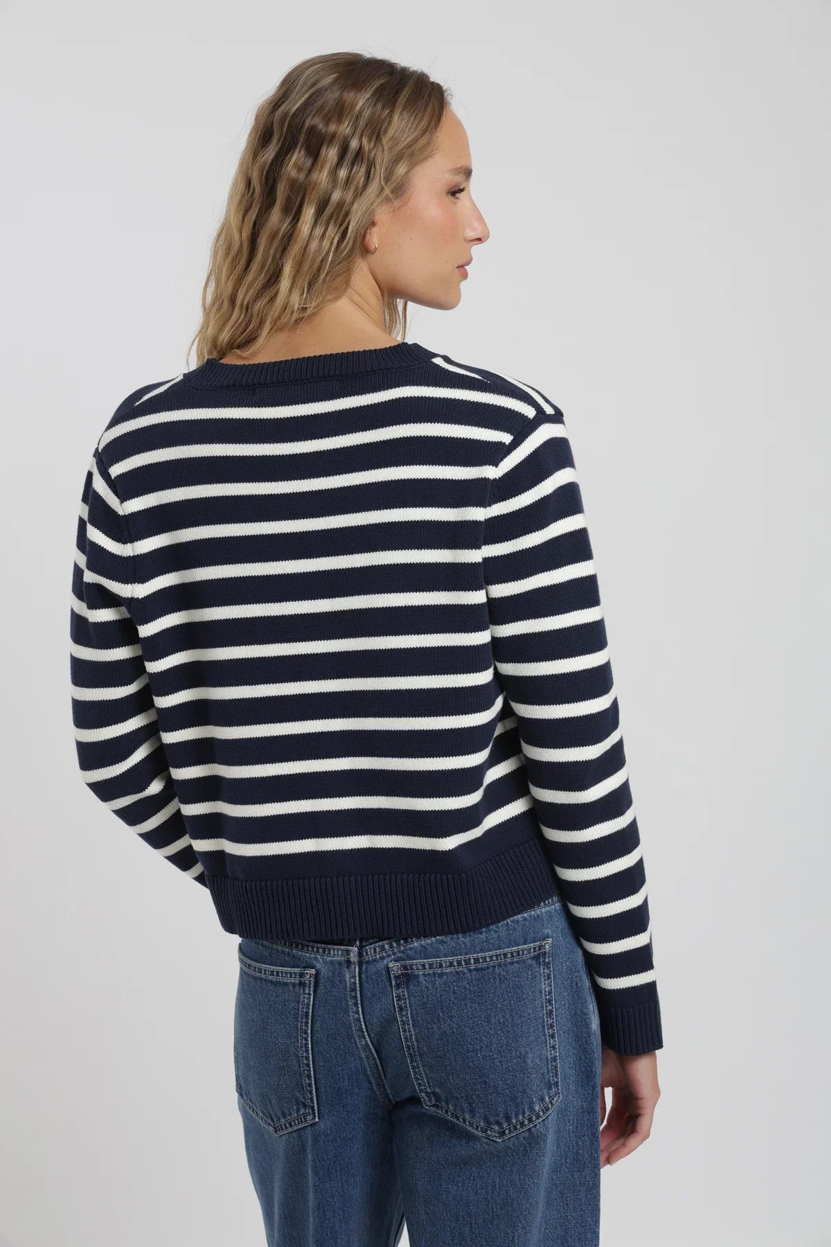 Chaleco mujer Natal rayas azul Froens