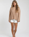 Chaleco mujer Hoodie camel